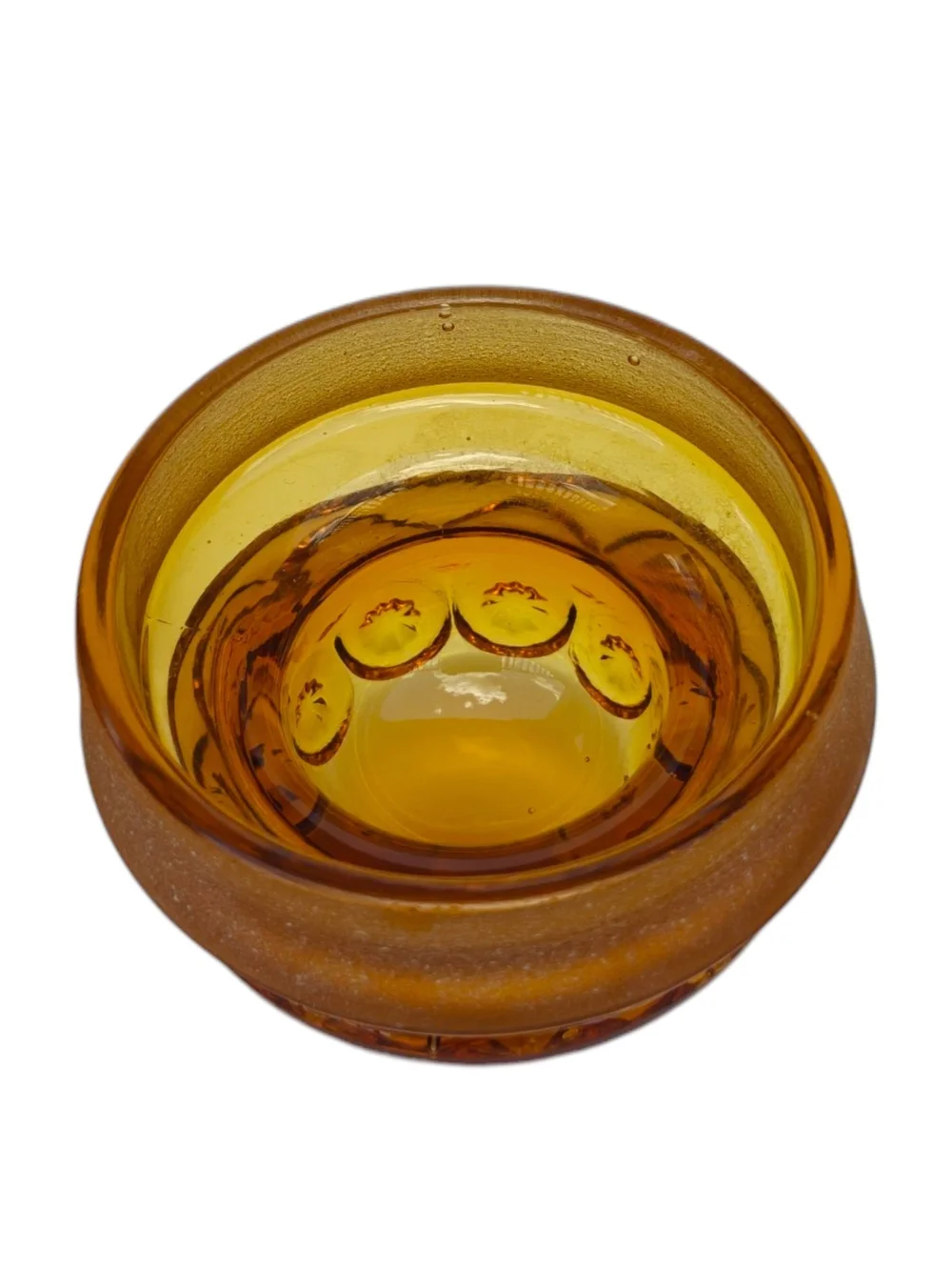 Vintage L.E. Smith Moon & Star Small Amber Glass Canister With Lid
